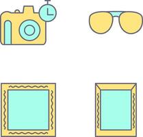 Brille und Timer auf Kamera Symbol vektor