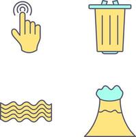 Achtung von Hand Drücken Sie und Müll Symbol vektor