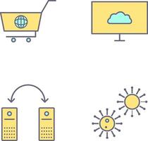 global Einkaufen und Wolke System Symbol vektor