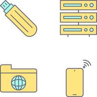 USB Fahrt und Server Symbol vektor