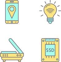 Geographisches Positionierungs System und Clever Energie Symbol vektor