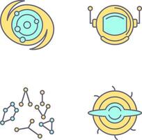 Galaxis und Astronaut Symbol vektor