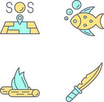 SOS und Fisch Symbol vektor