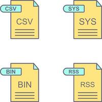 csv und sys Symbol vektor