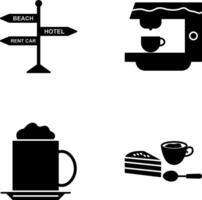 Schild und Kaffee Maschine Symbol vektor
