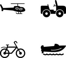 helikopter och safari ikon vektor
