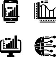 Handy, Mobiltelefon und Bar Diagramm Symbol vektor