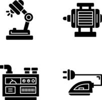 Schreibtisch Lampe und elektrisch Motor- Symbol vektor