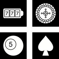 Slot Maschine mit sieben und Roulette Symbol vektor