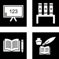 Klassenzimmer Tafel und Bücherstand Symbol vektor