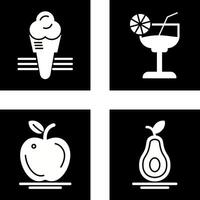 Eis Sahne und Cocktail Symbol vektor