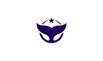 whale star logotyp design. valstjärt eller fena med stjärna på. vektor illustration