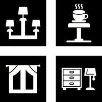 Lampe und Kaffee Tabelle Symbol vektor