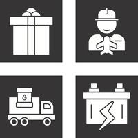 Geschenk Box und Arbeiter Symbol vektor