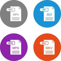 mp4 und avi Symbol vektor