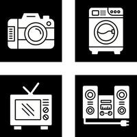 digital kamera och tvättning ikon vektor