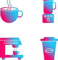 heiß Kaffee und Kaffee Mixer Symbol vektor