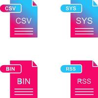 csv och sys ikon vektor