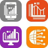 Handy, Mobiltelefon und Bar Diagramm Symbol vektor