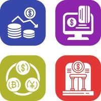 Geld Verlust und online Zahlung Symbol vektor