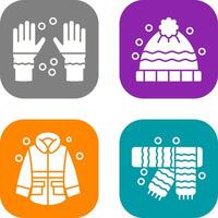 Winter Handschuhe und Winter Hut Symbol vektor