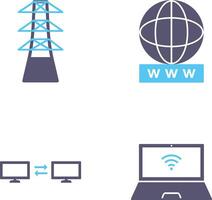 Turm und Welt breit Netz Symbol vektor