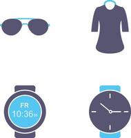 Damen Hemd und Sonnenbrille Symbol vektor