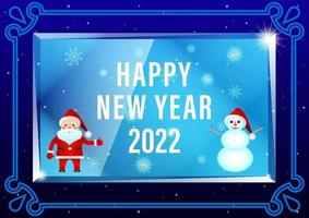 Frohes neues Jahr 2022 Eishintergrund vektor