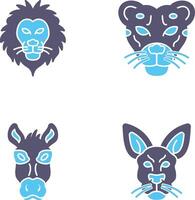 lejon och gepard ikon vektor