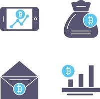 Linie Diagramm und Geld Tasche Symbol vektor