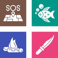 SOS und Fisch Symbol vektor