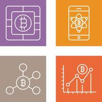 Bitcoin Chip und Handy, Mobiltelefon Symbol vektor