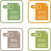 csv und sys Symbol vektor