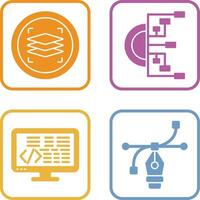 Schichten und Flussdiagramm Symbol vektor