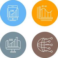 Handy, Mobiltelefon und Bar Diagramm Symbol vektor