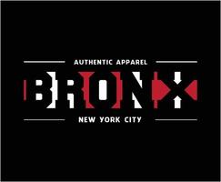 bronx new york city typografi vektor t-shirt grafik