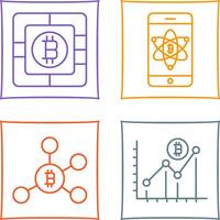 Bitcoin Chip und Handy, Mobiltelefon Symbol vektor