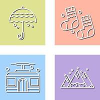 Regenschirm und Winter Socken Symbol vektor