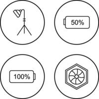 Licht Stand und Hälfte Batterie Symbol vektor