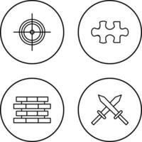 Ziel und Puzzle Stück Symbol vektor