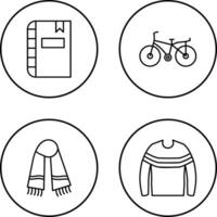 Tagebuch und Fahrrad Symbol vektor