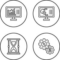 Graph und Kuchen Diagramm Symbol vektor