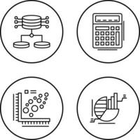 strukturiert Daten und Taschenrechner Symbol vektor