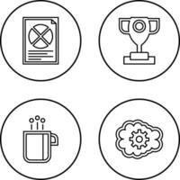 Kuchen Diagramm und Trophäe Symbol vektor