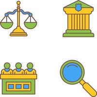 Balance und Gerichtsgebäude Symbol vektor