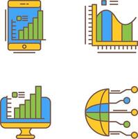 Handy, Mobiltelefon und Bar Diagramm Symbol vektor