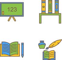 Klassenzimmer Tafel und Bücherstand Symbol vektor