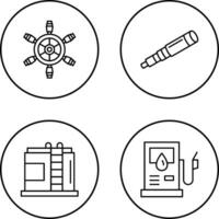 fartyg hjul och binokulär ikon vektor