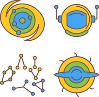 galax och astronaut ikon vektor