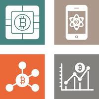 Bitcoin Chip und Handy, Mobiltelefon Symbol vektor